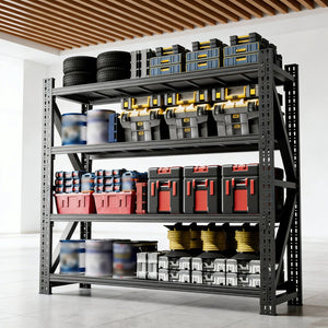English Elm Heavy Gauge Steel Garage Shelving Unit 6000lb Capacity Adjustable Industrial Storage T2398S00003