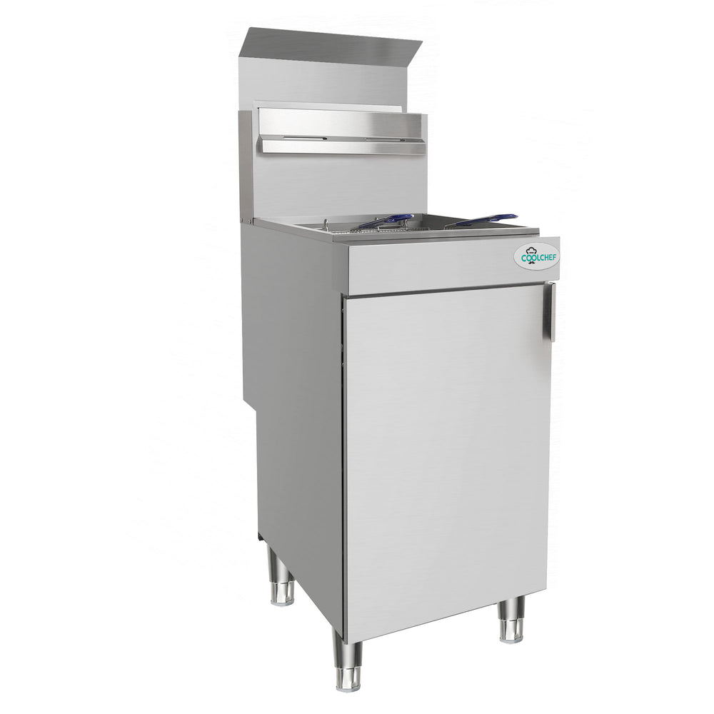 English Elm 120,000 Btu Quad Burner Commercial Gas Fryer Stainless Steel High Volume Lp W3629P365492