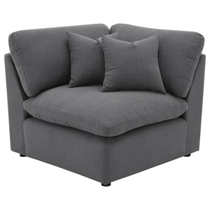 English Elm Charcoal Six Piece Modular Sectional with Feather Blend Cushions for Spacious Living Rooms B062S01831