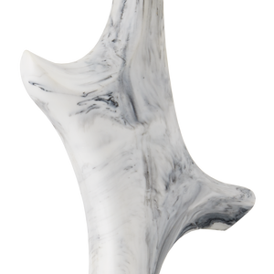 Devant Contemporary Table Lamp - White Composite with Black Swirls on Stylish Black Base, 34.75" Tall