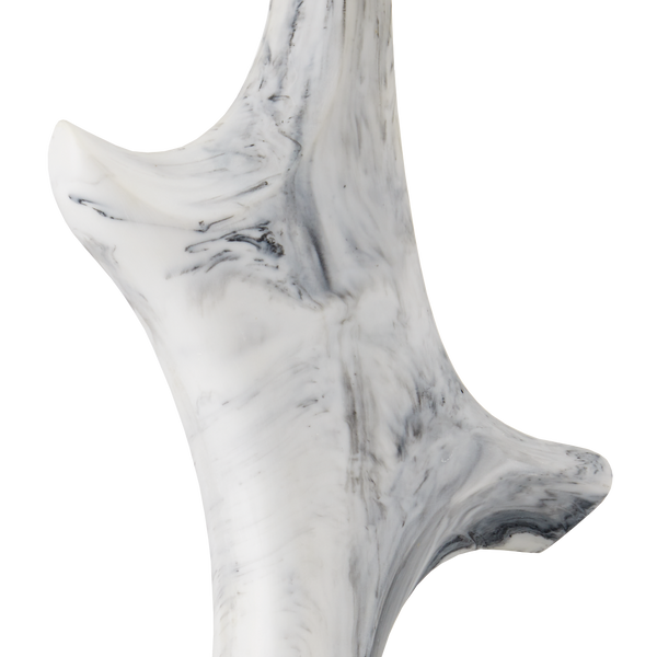 Devant Contemporary Table Lamp - White Composite with Black Swirls on Stylish Black Base, 34.75" Tall