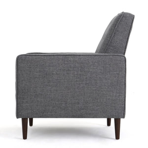 English Elm Christopher Knight Home® - Fabric Recliner Chair Mid-Century Modern Pushback Single Sofa with Tufted Cushion, Birch Legs, Cozy Comfort Gray 60741.00GRY