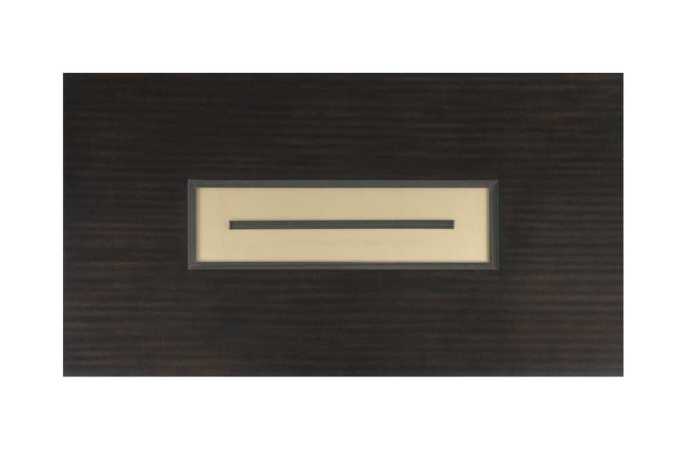 English Elm Contemporary 72"W Farmhouse Dining Table with Gold Chevron Trim, Sturdy 4-Leg Base, Modern Rustic Centerpiece B2741P311018