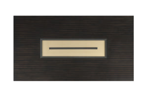 English Elm Contemporary 72"W Farmhouse Dining Table with Gold Chevron Trim, Sturdy 4-Leg Base, Modern Rustic Centerpiece B2741P311018