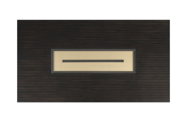 English Elm Contemporary 72"W Farmhouse Dining Table with Gold Chevron Trim, Sturdy 4-Leg Base, Modern Rustic Centerpiece B2741P311018