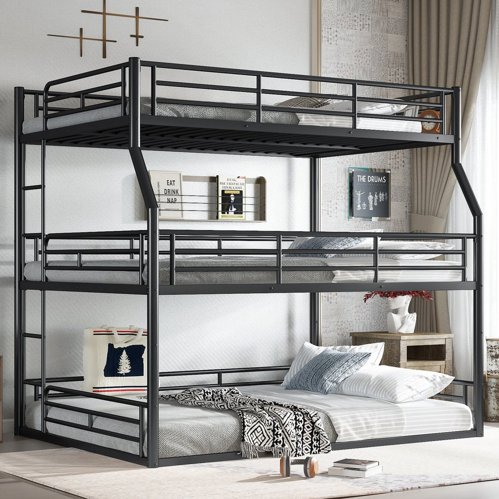 English Elm Twin Xl Solid Pine Loft Bed with Built-in Led Lighting and Storage Shelves Black W1580S00586