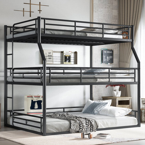 English Elm Twin Xl Solid Pine Loft Bed with Built-in Led Lighting and Storage Shelves Black W1580S00586