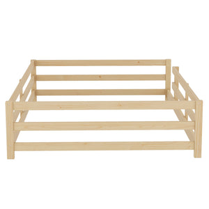 English Elm Full Full Size Montessori Floor Bed in Natural Pine for Kids — Low-Profile, Sturdy, Easy Assembly, Safe Design Oak W1820P331920