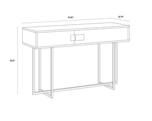 Sunpan Jade Console Table - Unique Acacia Wood Design with Elegant Drawers for Stylish Home Décor Spaces Antique Silver / Ash Grey