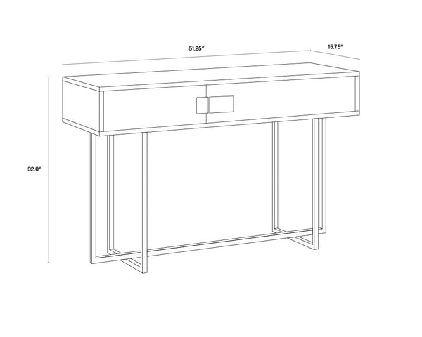 Sunpan Jade Console Table - Unique Acacia Wood Design with Elegant Drawers for Stylish Home Décor Spaces Antique Silver / Ash Grey