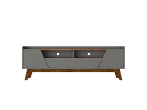 English Elm Marcus 71” TV Stand with Soft-Close Doors, Cable Management, 4 Shelves & Pine Legs for Style DARK GREY B365P397907