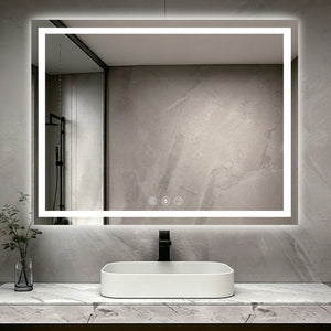 English Elm 48" X 40" Led Vanity Mirror Dual Front Back Lighting Dimmable Anti-fog Bathroom W1920P493142