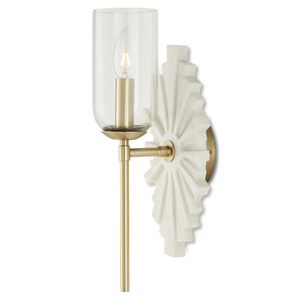 Benthos Black Wall Sconce - Elegant Marquino Marble Design with Starburst Pattern for Bathrooms