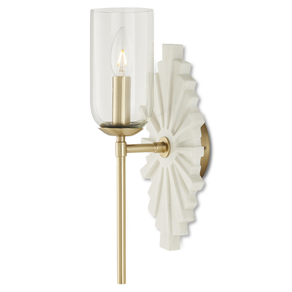 Benthos Black Wall Sconce - Elegant Marquino Marble Design with Starburst Pattern for Bathrooms
