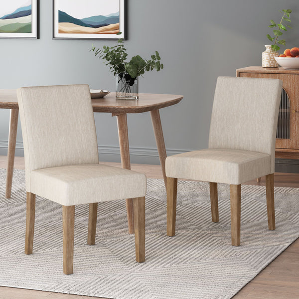 English Elm Dining Chairs Set of 2 Upholstered Seats Tapered Legs Mid-century Modern Style 69410.00