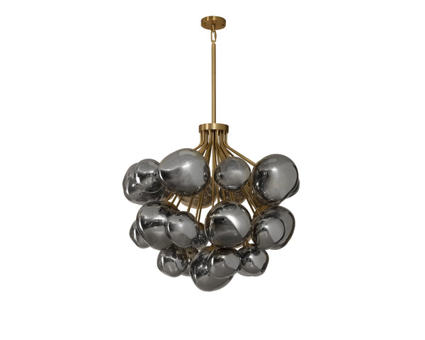 Sunpan DIONIS Chandelier - Stunning Round Artisanal Glass Design in Brushed Gold for Luxurious Spaces 112420