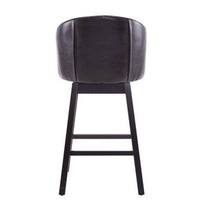 English Elm Christopher Knight Home® - 33.25" Swivel Counter Stools Set of 2 — 360° Faux Leather Bar Stools with Tufted Back, Footrest, Adjustable Feet WF532108BRN