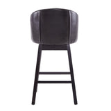 Christopher Knight Home® - Noble House - - 33.25" Swivel Counter Stools Set Of 2, Upholstered Counter Height Bar Stools With Solid Rubber Wood Frame, Backrest, Footrest, Armless Barstools For Home Bar, Kitchen Counter, Dark Brown