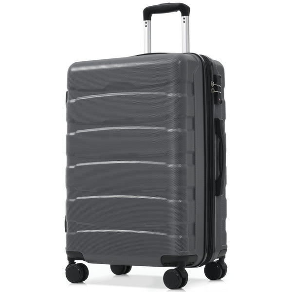 English Elm 28 Inch Abs Hardshell Checked Suitcase with Spinner Wheels Tsa Lock Expandable N730P354687D