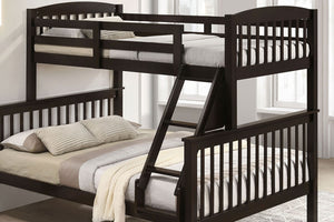 English Elm Transition Twin Full Bunk Bed With Stylish Slat Design, Angled Ladder, And Full Safety Features B2741S00270-GIGA