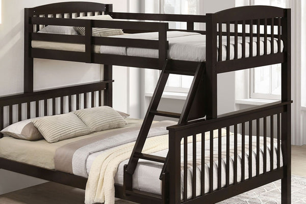 English Elm Transition Twin Full Bunk Bed With Stylish Slat Design, Angled Ladder, And Full Safety Features B2741S00270-GIGA