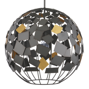 Moon Night Gray & Gold Orb Chandelier - Eco-Friendly Modern Lighting with Unique Space-Inspired Design