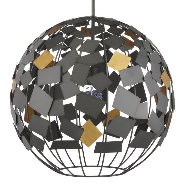 Moon Night Gray & Gold Orb Chandelier - Eco-Friendly Modern Lighting with Unique Space-Inspired Design