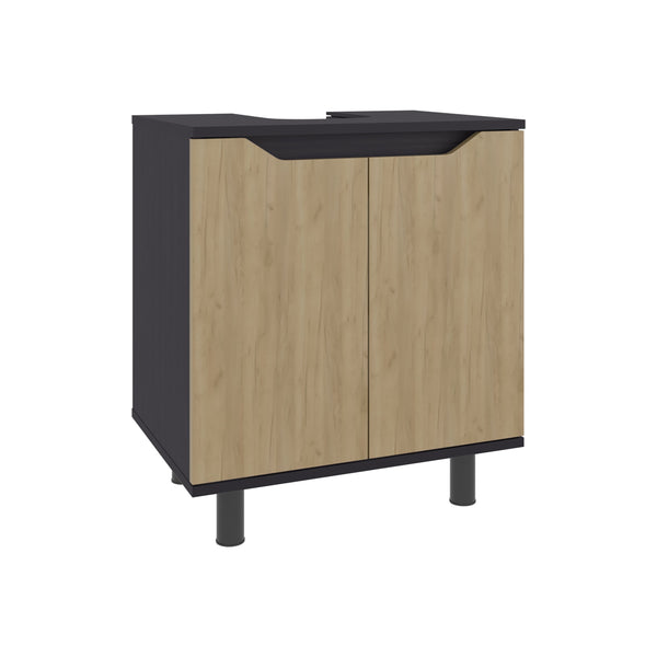 English Elm Marlo Compact Under-Sink Cabinet with Cut-Out Back, Two Doors, Open Lower Shelf, Modern Storage Multi 27.56 L x 25.59 W x 5.12 H B200P368105