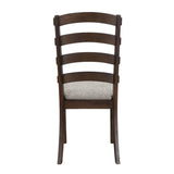 Brown & Grey Ladder Back Side Chairs (Set of 2) - Solid Wood, Rustic Vintage Charm