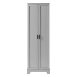 English Elm Storage Cabinet Modern Two-Door MDF Organizer with Adjustable Shelf, Anti-Tip Hardware, Durable Design Grey N725P331419E