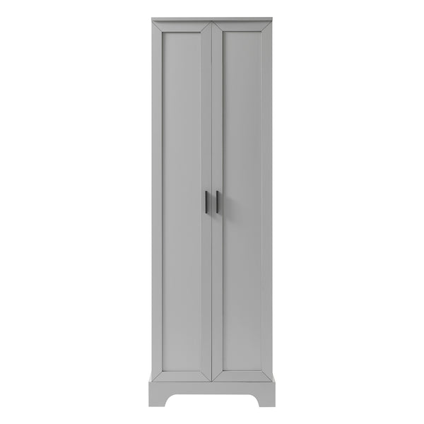 English Elm Storage Cabinet Modern Two-Door MDF Organizer with Adjustable Shelf, Anti-Tip Hardware, Durable Design Grey N725P331419E