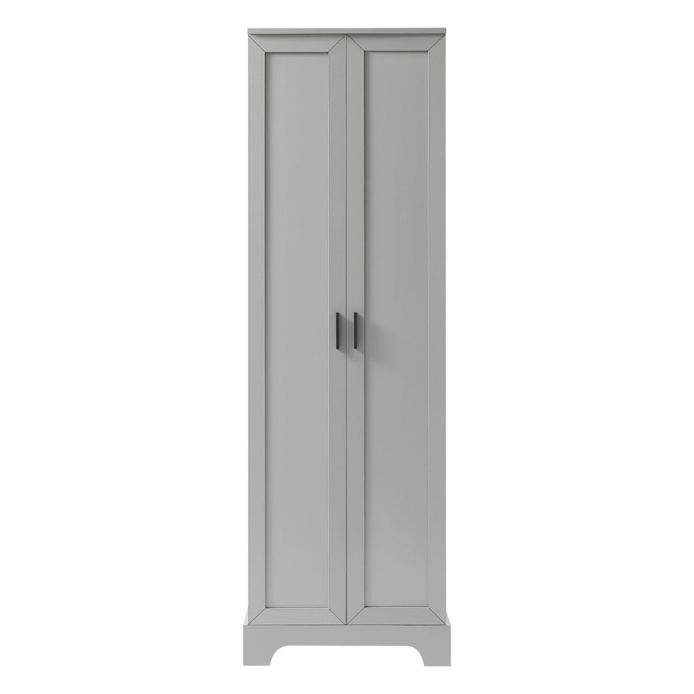 English Elm Storage Cabinet With Two Doors – Versatile Grey Mdf With Adjustable Shelf & Anti-Tip Safety Features N725P181207E-GIGA