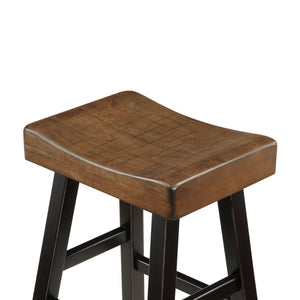 English Elm Vin Espresso Wood Counter Stools with Faux Leather Seats and Ladder Back Set of 2 B056P416884