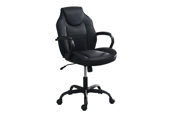 English Elm Gaming Ergonomic Office Chair Black Faux Leather with Casters Adjustable Height Plush Padded Arms B011P366767