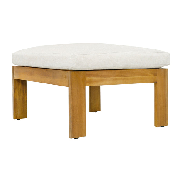 English Elm Outdoor Acacia Wood 4 Piece Sectional Set with Sofa Chair Ottoman and Table N757S454830B