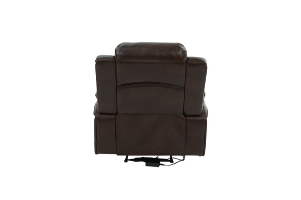 English Elm Power Motion Recliner Chair with USB Cup Holders Wireless Charging Gel Leatherette Brown Comfort B011P205591