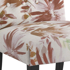 English Elm Wallace & Bay - Red Floral Accent Chair with Crimson Blooms, Engineered Wood, Compact 22"W x 31"H Stylish Seat B2709P212460