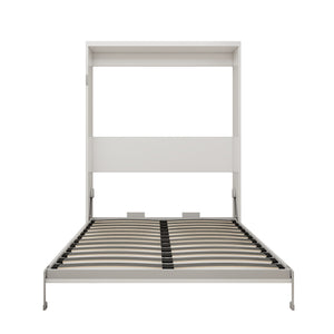English Elm Multifunctional Queen Murphy Wall Bed with Hydraulic Soft Close and Solid Wood Slat Support W5290S00001