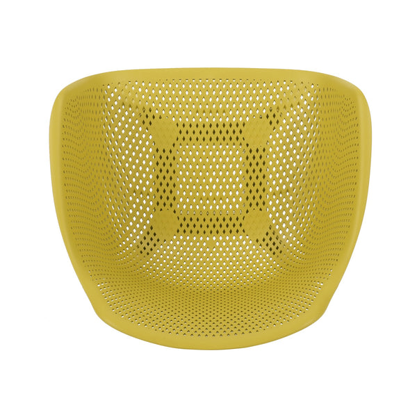 English Elm Christopher Knight Home® - LOTUS modern outdoor dining chair with weather-resistant polypropylene, perforated diamond pattern comfort and stability Yellow 23.5 L x 23.5 W x 22.5 H 69068.00YLW