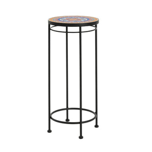 English Elm Christopher Knight Home® - Wesley Ceramic Tile & Iron Plant Stand Set - Weatherproof Tall/Med/Small Display for Patio Décor N775P215525B