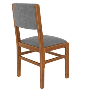 English Elm 5-Piece Counter Height Dining Set with Faux Marble Top and Upholstered Seats, Mid-Century Pub Charm Brown+Gray N752S000017D