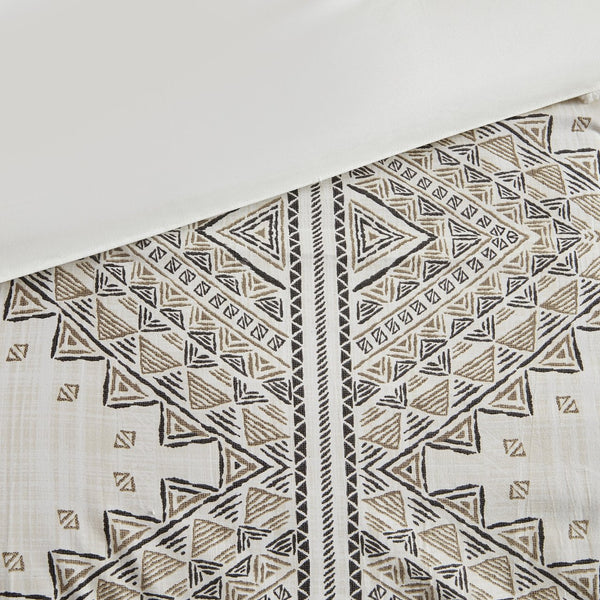 English Elm 4 Printed Comforter Set Black/Ivory King Cal King - 4-Piece Microfiber Comforter, Shams & Throw Pillow, Hypoallergenic B035P148341