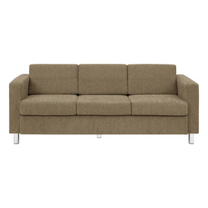 OSP Home Furnishings Pacific Modern 3-seater Sofa with Chrome Legs and Performance Fabric for Contemporary Living Taupe PAC53-S125