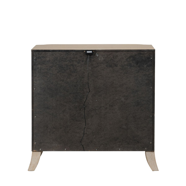 English Elm Transitional Oak Veneer Nightstand with Usb Charging Dovetail Drawers Acrylic Pulls B2741P435317
