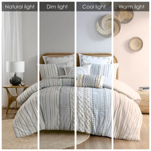 English Elm Cotton Imani Printed Chenille Comforter Set Full/Queen – 100% Cotton, OEKO-TEX, Tufted Geometric Design, Machine Washable B035128793