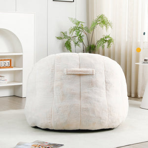 English Elm Bean Bag Chair - Luxurious Faux-Fur Sofa With High-Density Foam For Ultimate Comfort & Style W2200P313805