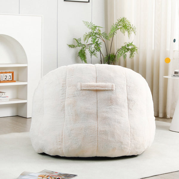 English Elm Bean Bag Chair - Luxurious Faux-Fur Sofa With High-Density Foam For Ultimate Comfort & Style W2200P313805