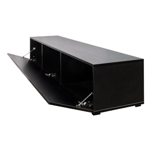 English Elm Modern Floating Media Console with Drop Down Doors and Display Shelf for Living Rooms W331P361255