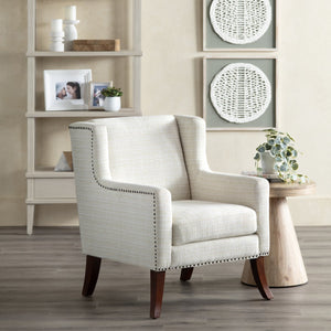 Crestview Collection Modern Indigo Accent Chair - Stylish Comfort For Your Living Room With Sturdy Legs And Plush Cushion White Polyester Evfzr4351owht
