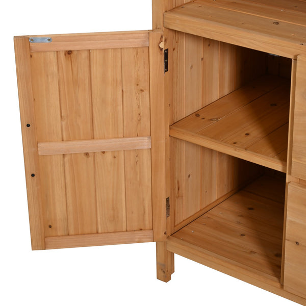 English Elm (with Hutch) Topmax Solid Fir Outdoor Potting Bench Station Cabinets Drawers Patio Garden Natural Wood N717P404332A